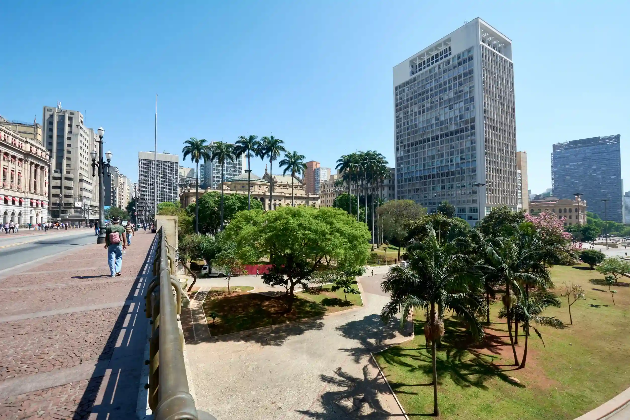 anhangabau valley and municapal theater