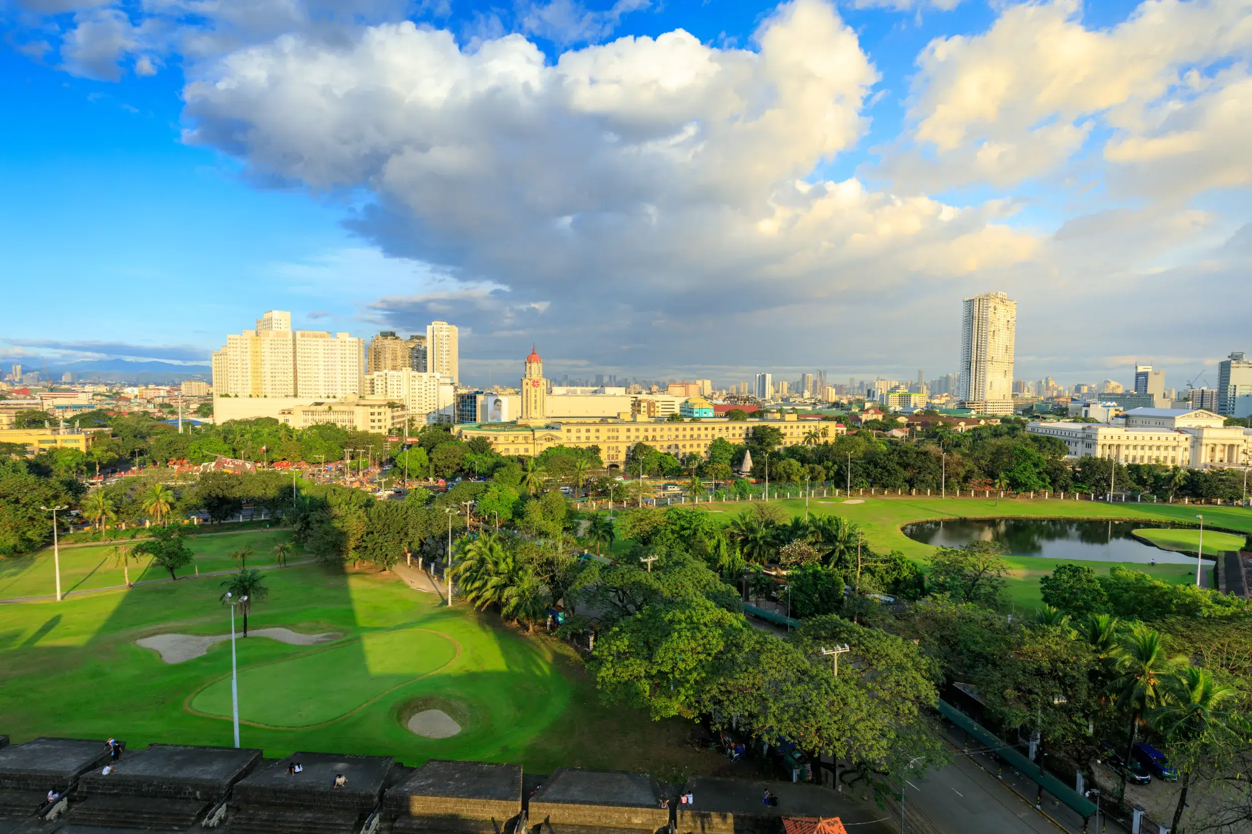 manila city skyline in philippines ermita and paco districts