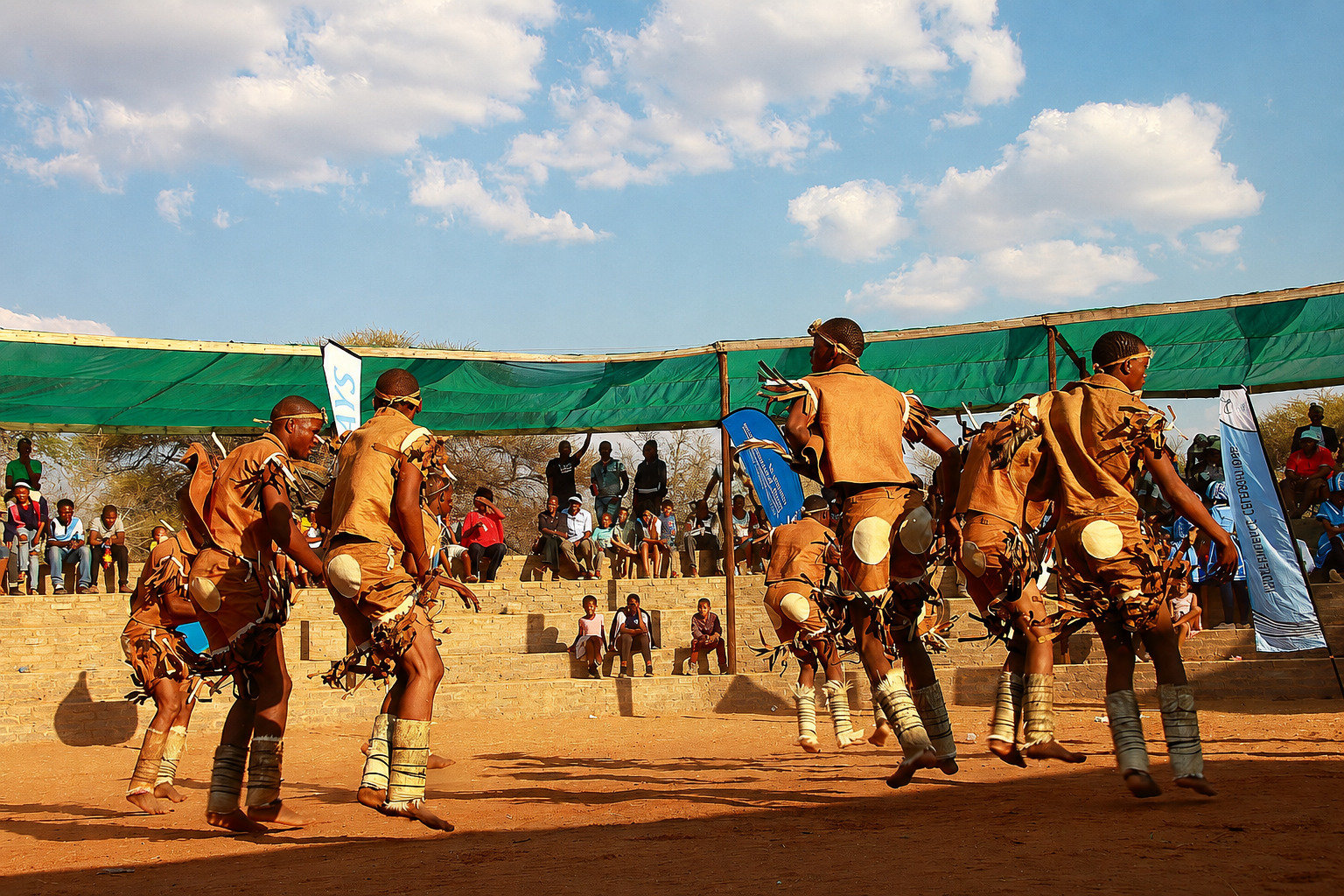 Participants dancing in the Dithubaruba Cultural Festival