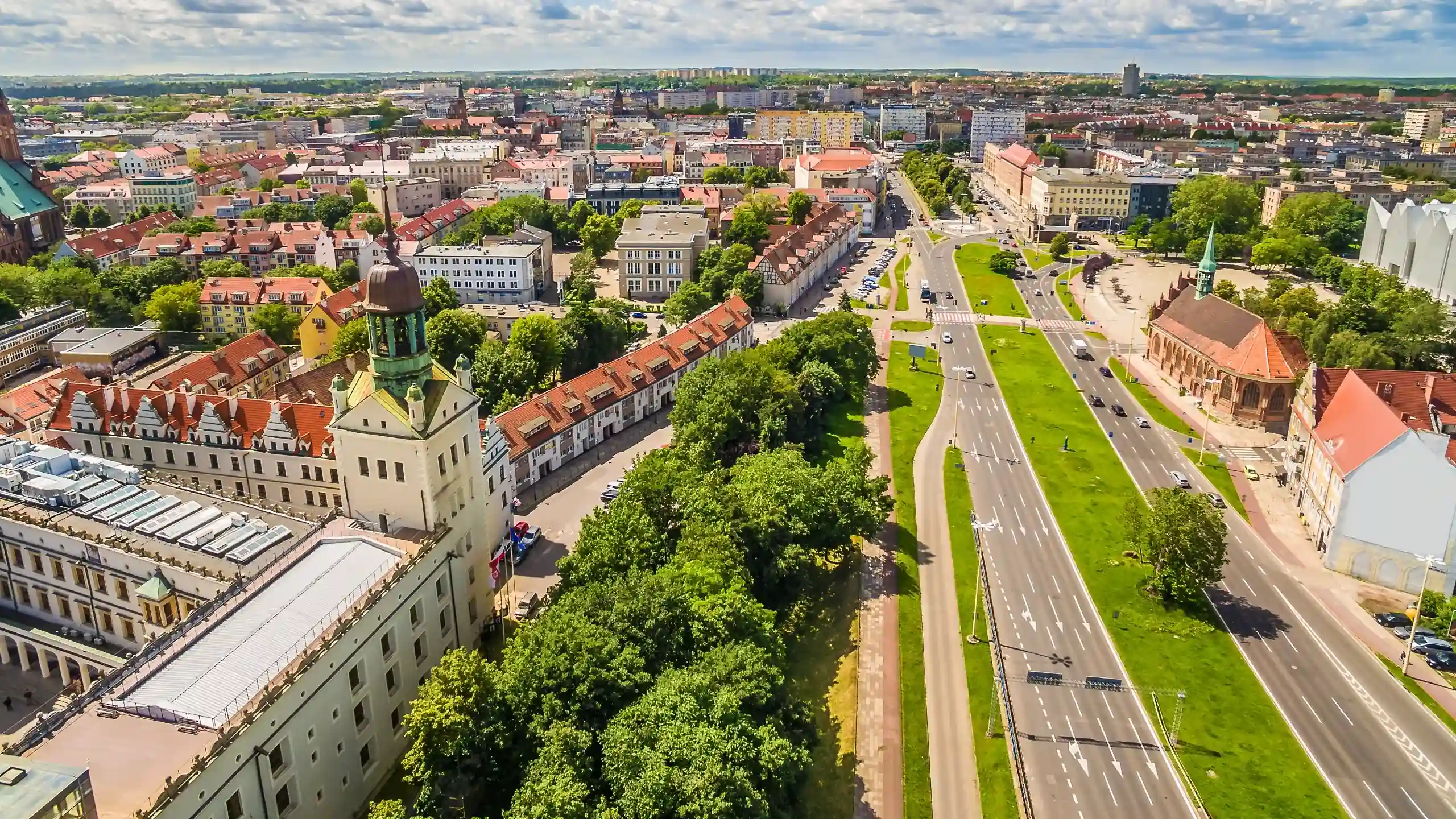 smokestack and estate housing in ostrava czech republic