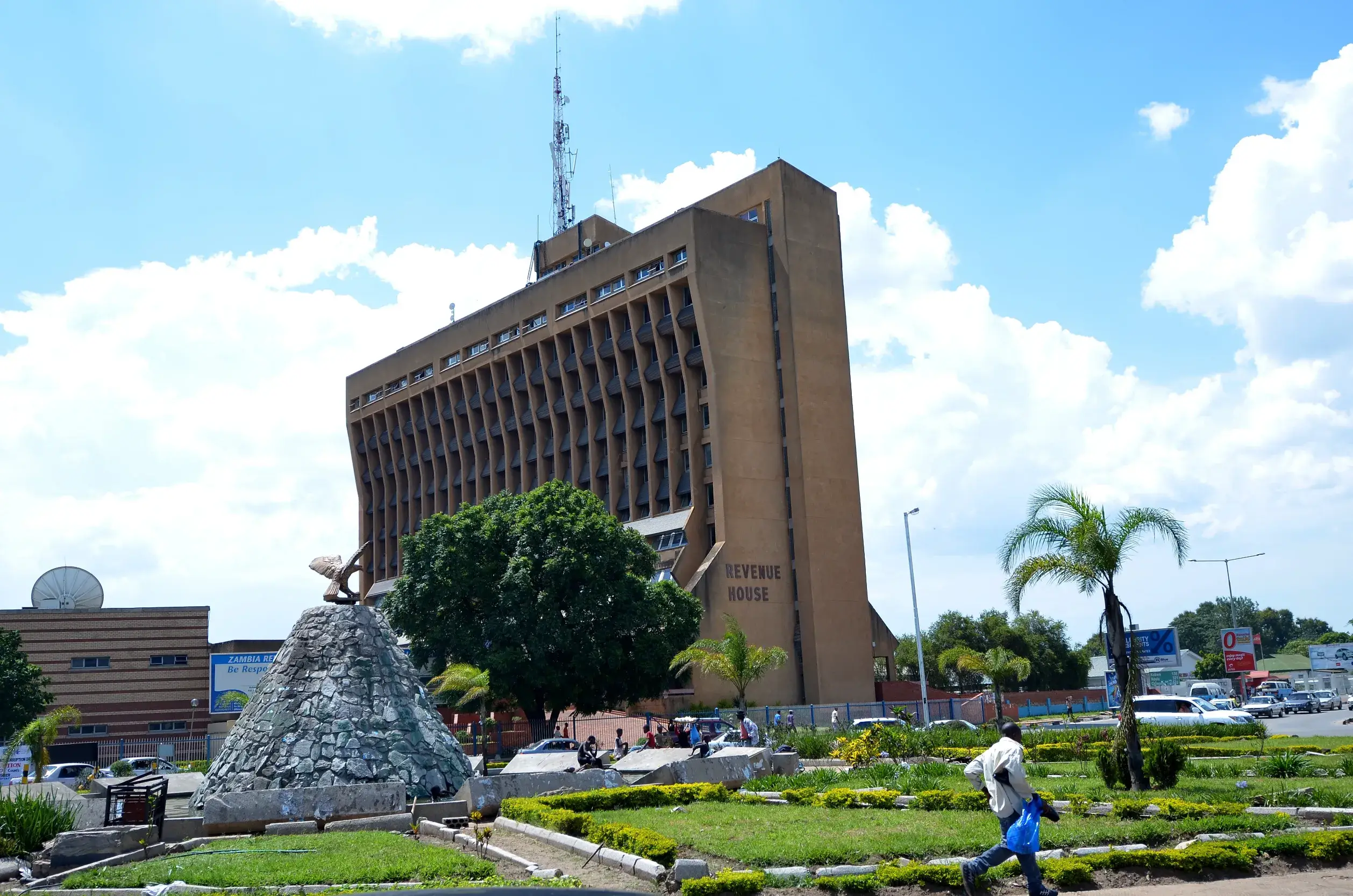 square revenue house the center of lusaka with one of the tallest