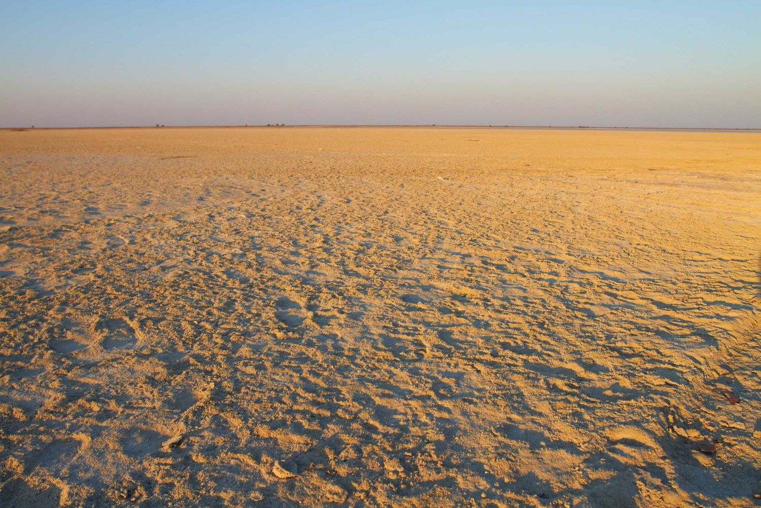The Dry Salt Flats Of Makgadikgadi Pans In Botswana