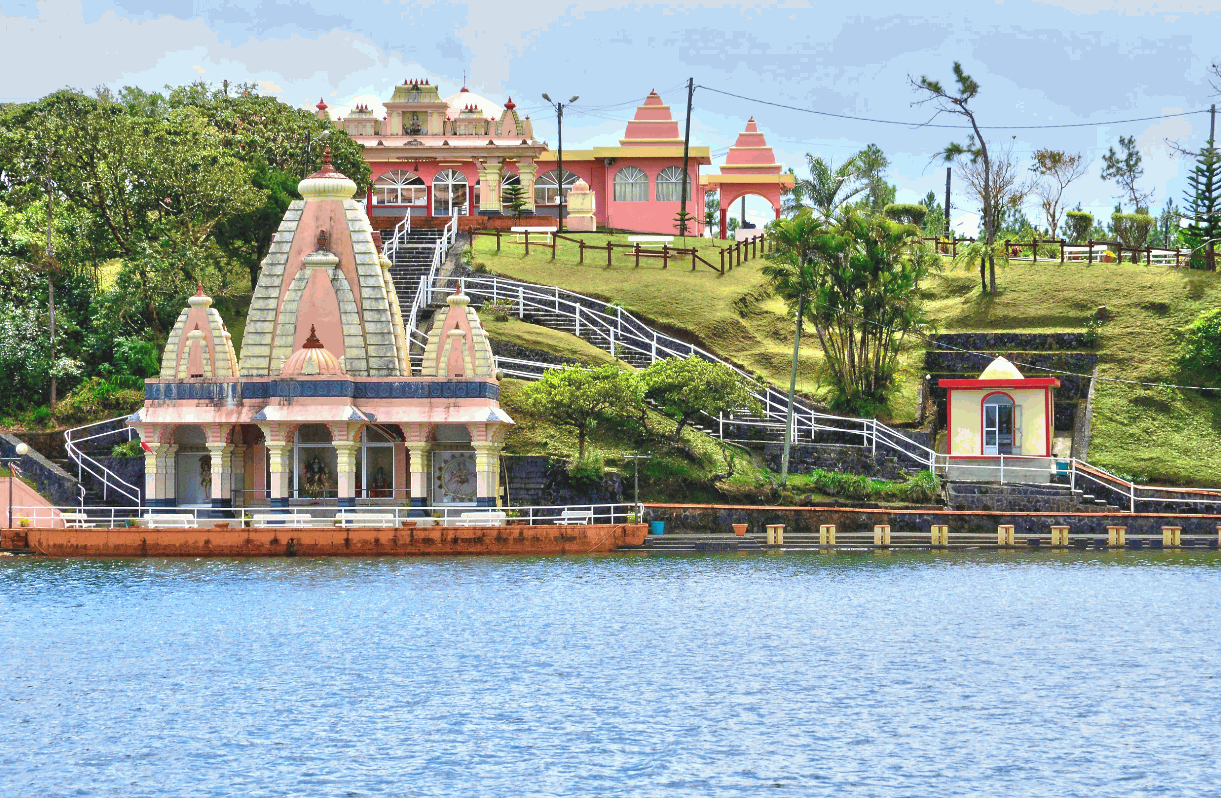the grand bassin indian temple in mauritius island