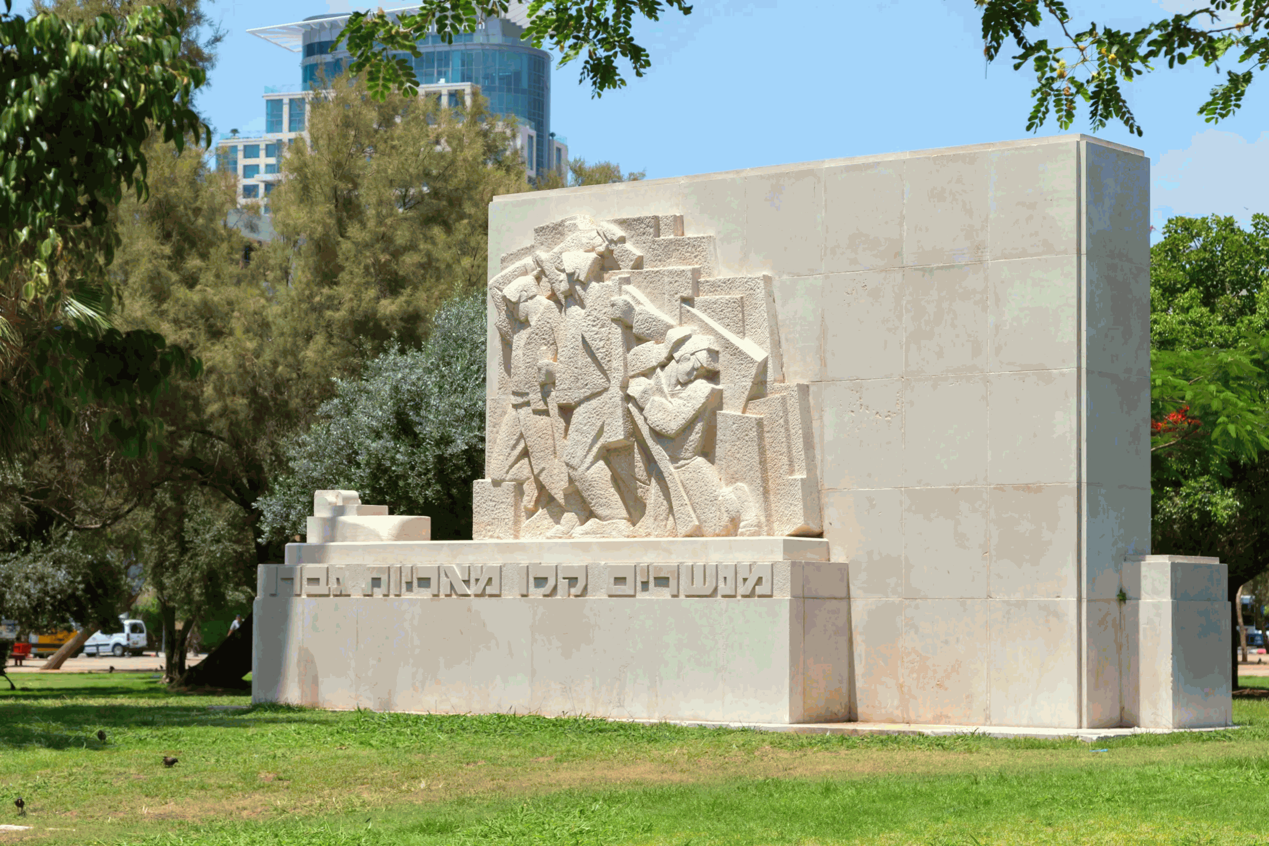 the national marble statue monument in tel aviv israel