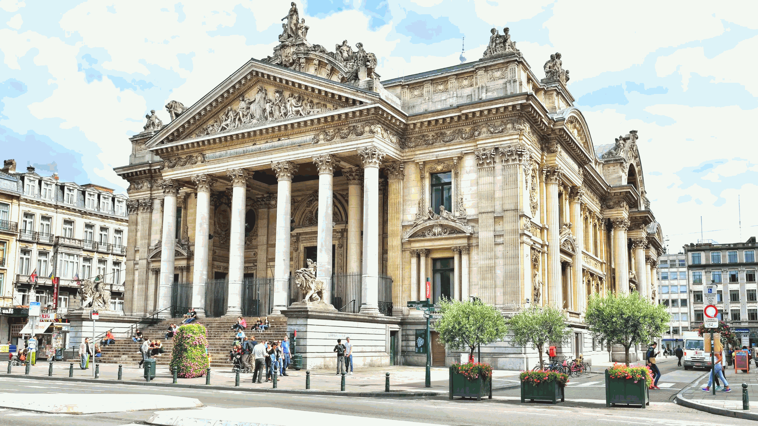 the place de la bourse in brussels belgium