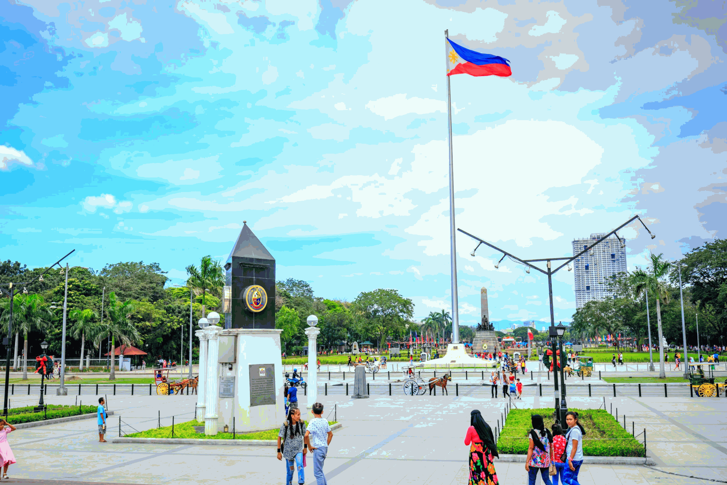 the square view of rizal park in manila philippines