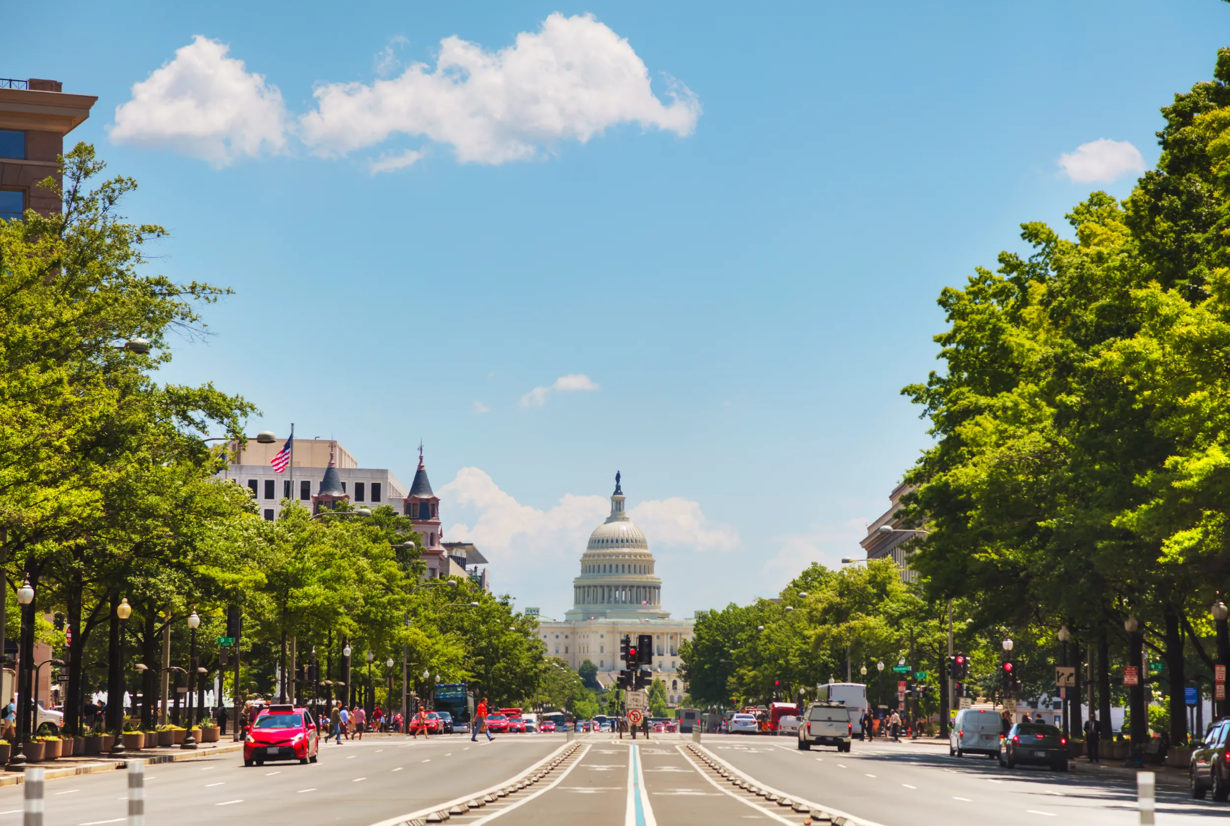 united states capitol building in washington dc as seen from pennsylvania